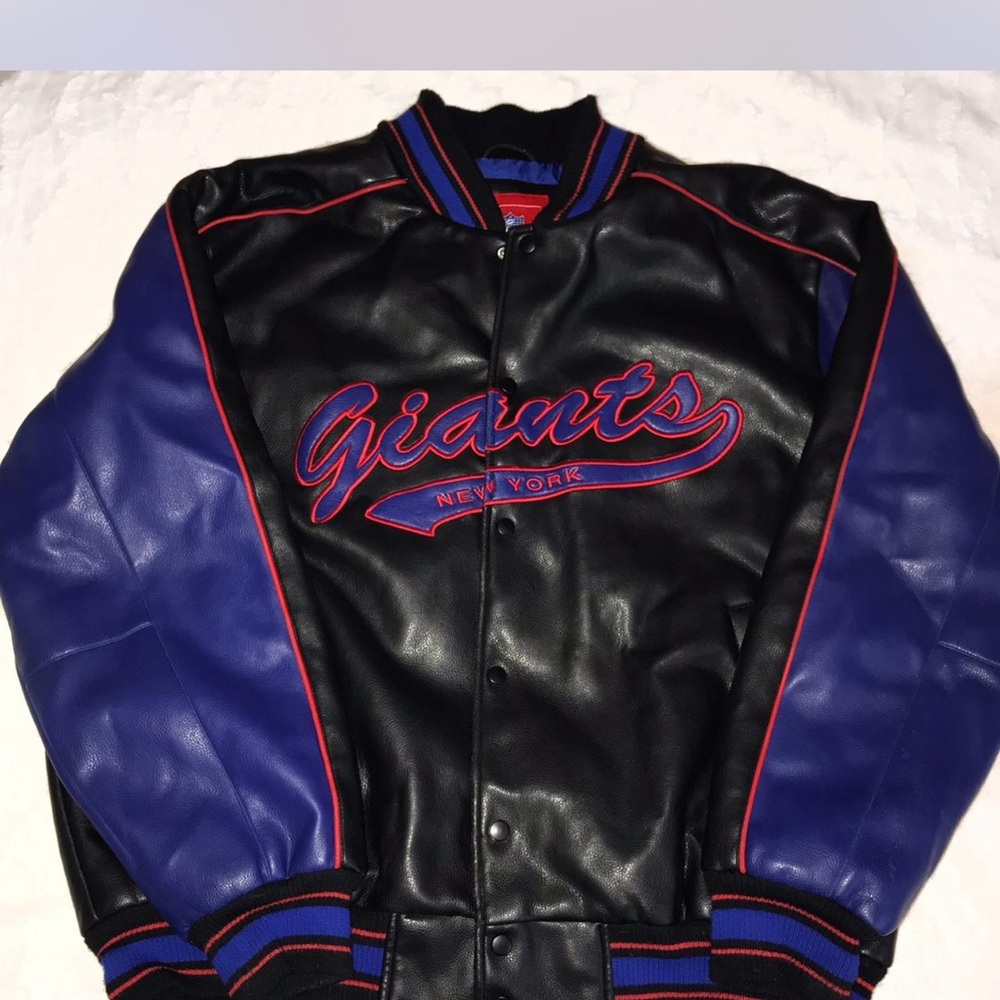 NFL Giants Black and Blue Varsity Jacket